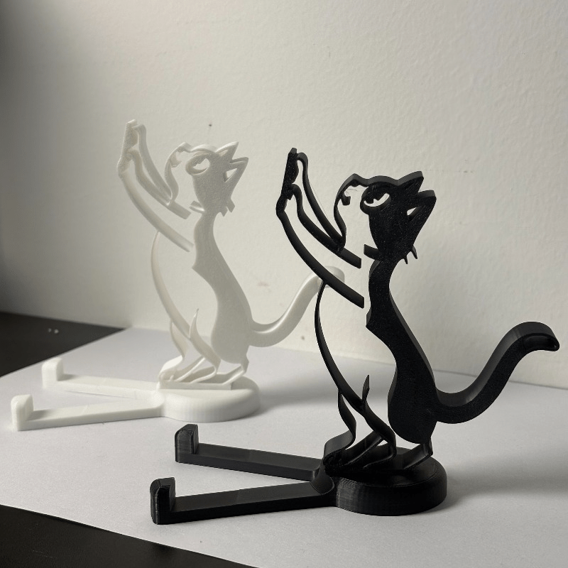 Tablet Phone Accessories - Abstracte holle lijn kattentelefoonstandaard Minimalistische kattenvormige