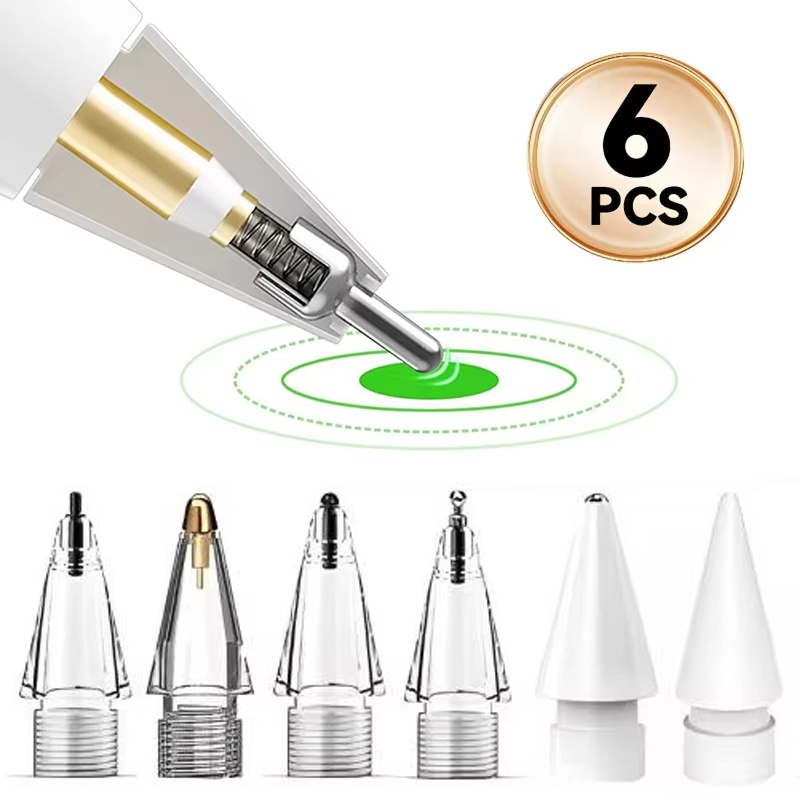 Stylus Replacement Tip - 6 stuks vervangende potloodpunten voor Apple