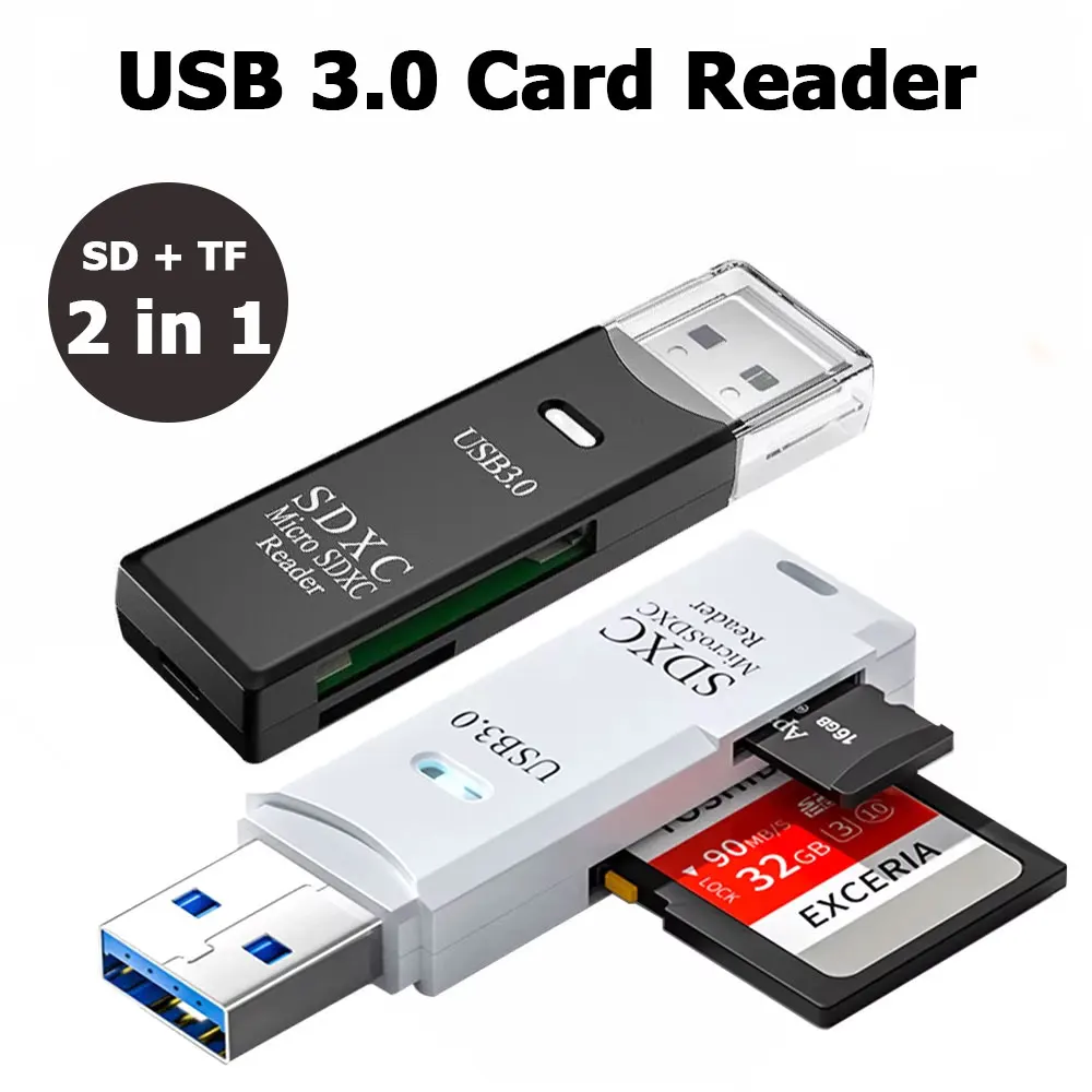 Tablet Reading Accessories - 2-in-1 kaartlezer USB 3.0/2.0 hogesnelheidskaartlezers voor