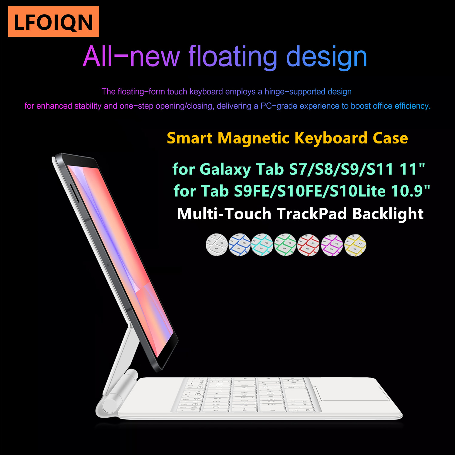 Tablet S9 Fe Accessories - LFOIQN Magic Keyboard voor Samsung Galaxy