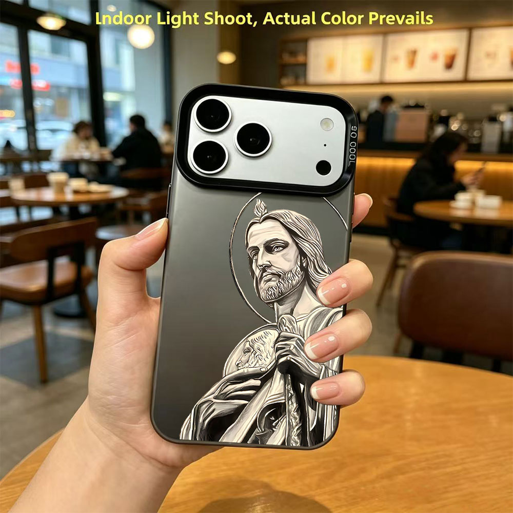 Apple Iphone 15 - Telefoonhoesje met San Judas Tadeo patroonontwerp