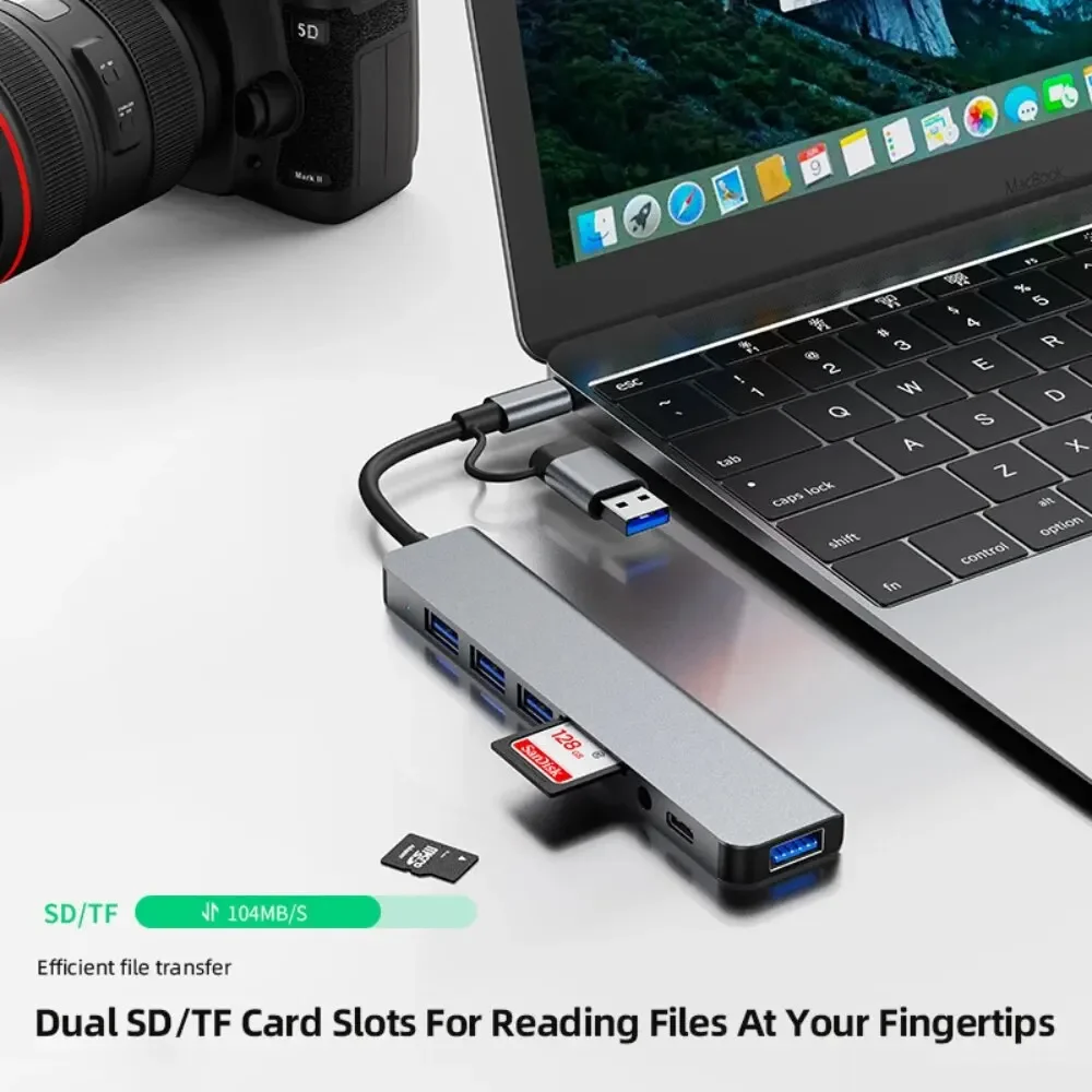 8-in-2 USB-C-hub met 3.0 SD/TF - Microsd Card Tablet recensie en prijs